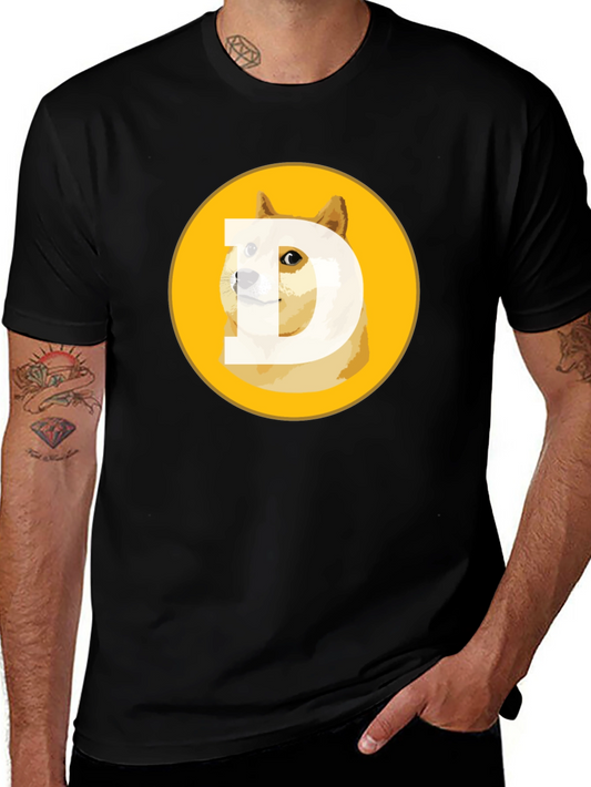 Dogecoin D Logo Black T-Shirt