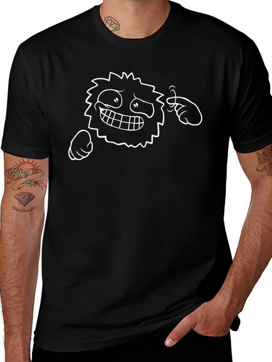 Crazy Cartoon Graphic Black T-Shirt
