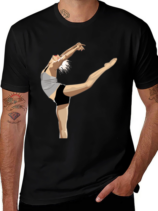 Dancer Graphic Black Cotton T-Shirt