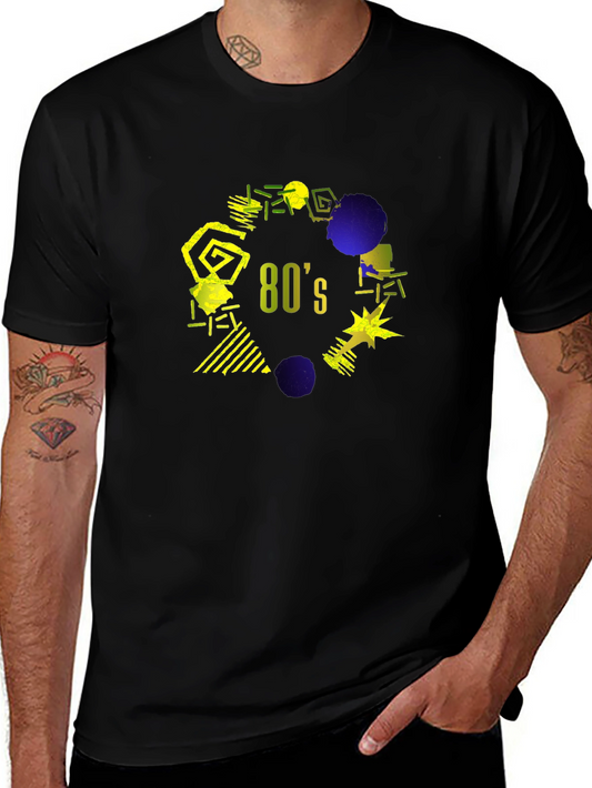 Retro 80s Graphic T-Shirt - Black